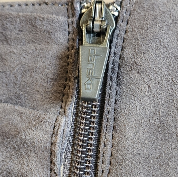 Dansko Gray Suede Ankle Boots with Button Detail - Picture 9 of 12